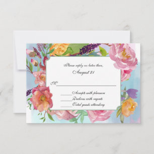 Farbige RSVP-Karte für Blumenzwiebeln RSVP Karte