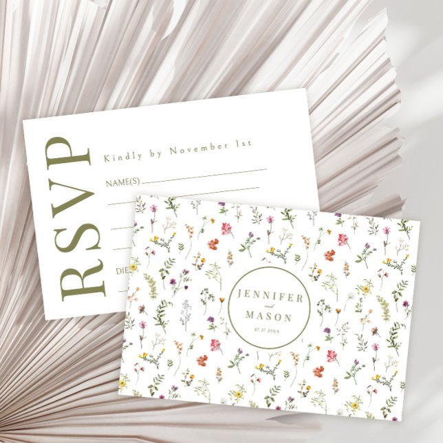 Farbige RSVP-Karten für Wildblumen auf Wiesen RSVP Karte (Von Creator hochgeladen)