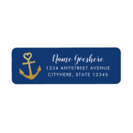 Farbige Rücksendeadresse für den Anker des Goldene