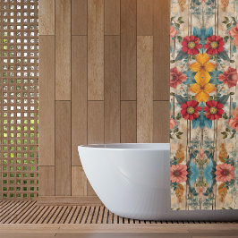 Farbige rustikale Blume Duschvorhang