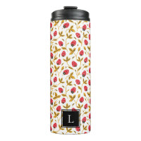 Farbige Rustikale Folk Art Berry Muster Monogramm