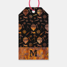 Farbige Rusty Steampunk Balloons Monogram Geschenkanhänger