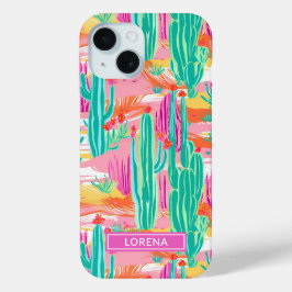 Farbige Saguaro-Kakteen personalisiert Case-Mate iPhone Hülle