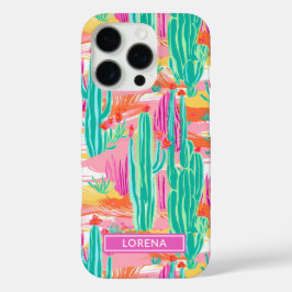 Farbige Saguaro-Kakteen personalisiert iPhone 16 Pro Hülle