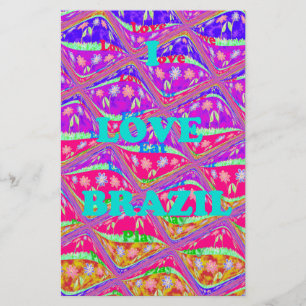 Farbige Samba Brasilien Spaß Ich liebe Brasilien F Briefpapier