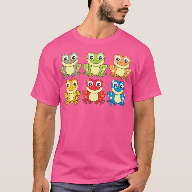 Farbige Sammlung von Fröschen T-Shirt (Vorderseite)