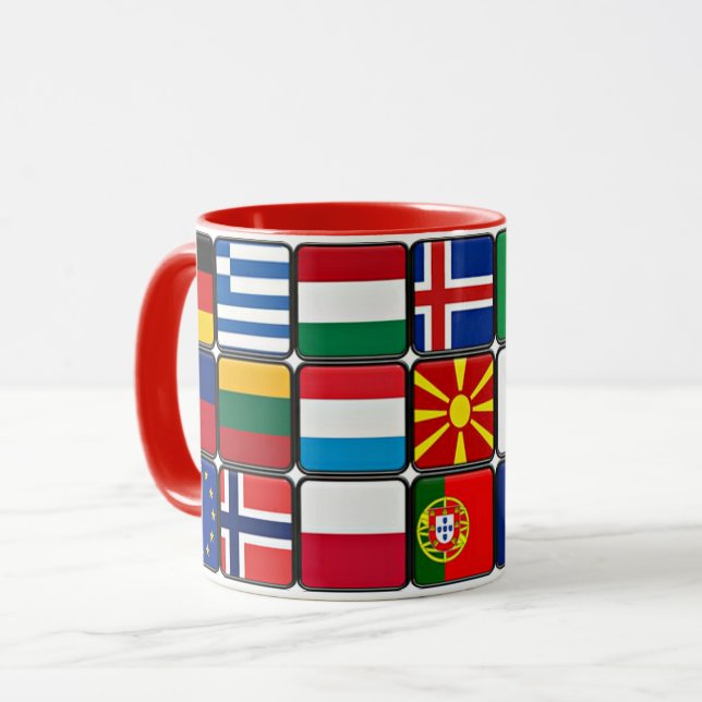 Farbige Sammlung von Weltflaggen Tasse (Vorderseite Links)