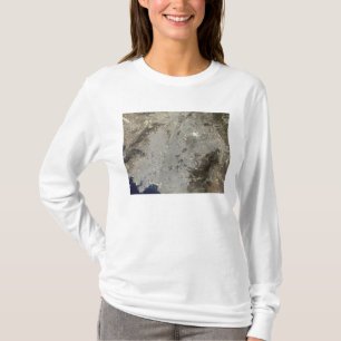 Farbige Satellitenansicht des zentralen Athen T-Shirt