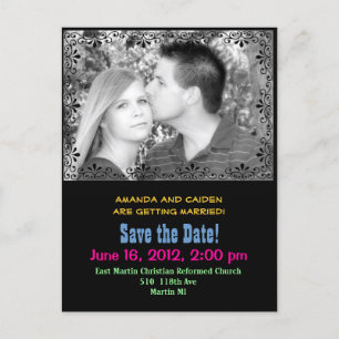 Farbige "Save the Date" Postkarte