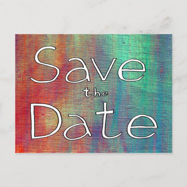 Farbige Save the Date Postkarte (individuell einst (Vorderseite)
