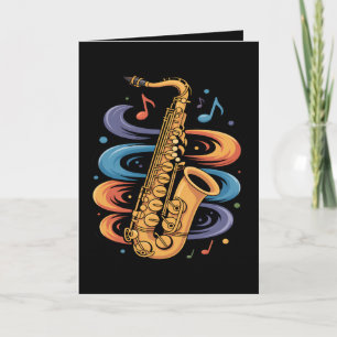 Farbige Saxophon-Musik Flow Jazz-Instrument Feiertagskarte