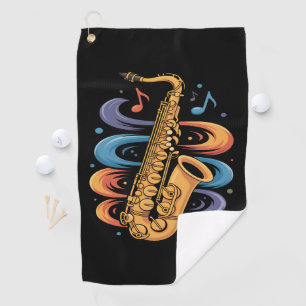 Farbige Saxophon-Musik-Flow-Jazz-Instrument Golfhandtuch