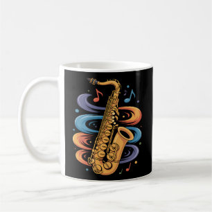 Farbige Saxophon-Musik-Flow-Jazz-Instrument Kaffeetasse