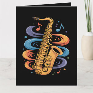 Farbige Saxophon-Musik-Flow-Jazz-Instrument Karte