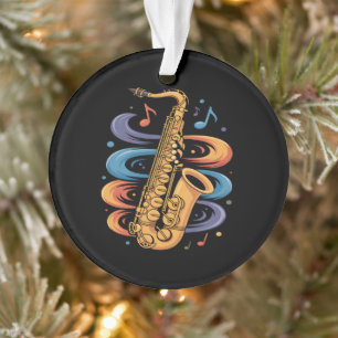 Farbige Saxophon-Musik-Flow-Jazz-Instrument Ornament
