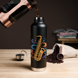 Farbige Saxophon-Musik Flow Jazz-Instrument Trinkflasche