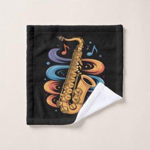 Farbige Saxophon-Musik-Fluss-Jazz-Instrument Waschlappen