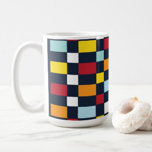 Farbige Schachbrettmuster Kaffeetasse