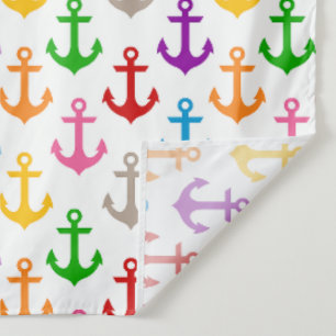 Farbige Schiff-Anker-Design Weiß Wandteppich