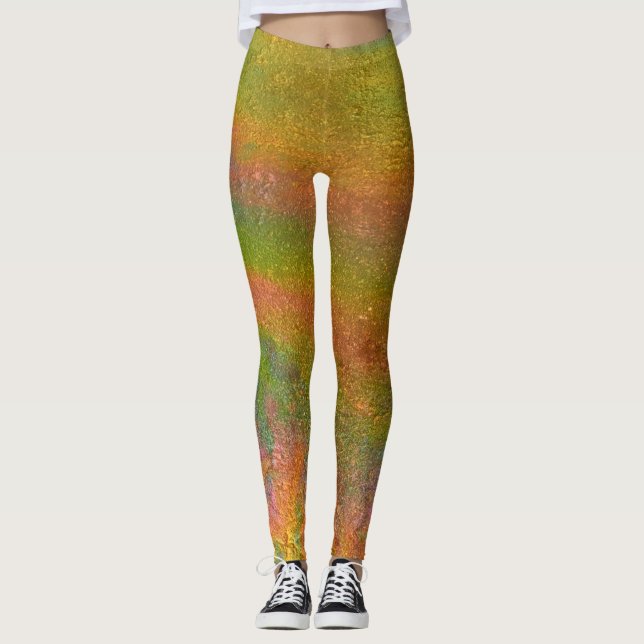 Farbige schillernde Regenbogen-Ölschicht Leggings (Vorderseite)
