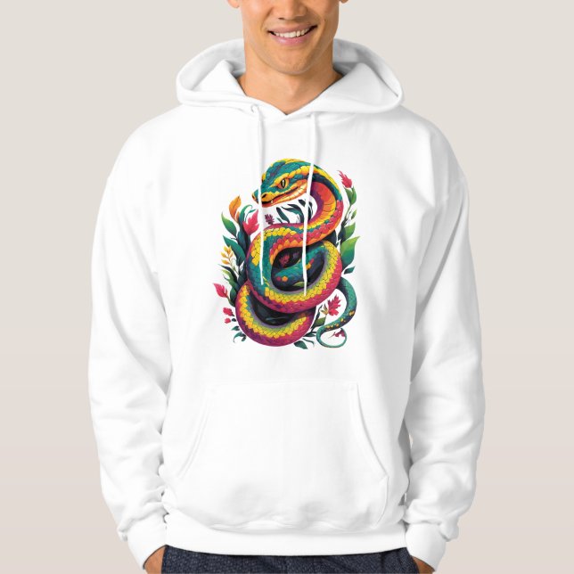Farbige Schlange Hoodie (Vorderseite)