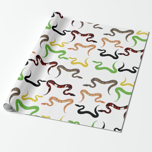 Farbige Schlangen Python Reptile Muster Geschenkpapier (Ungerollt)
