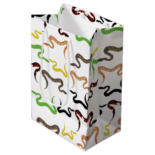 Farbige Schlangen Python Reptile Muster Mittlere Geschenktüte