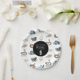 Farbige Schlangen Reptile Animal Birthday Party Pappteller