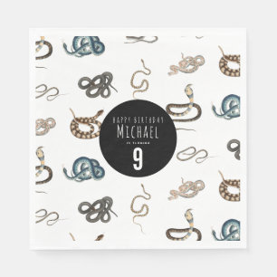 Farbige Schlangen Reptile Animal Birthday Party Serviette