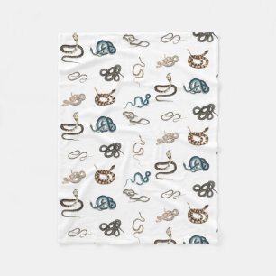 Farbige Schlangen Reptilienmuster Fleecedecke