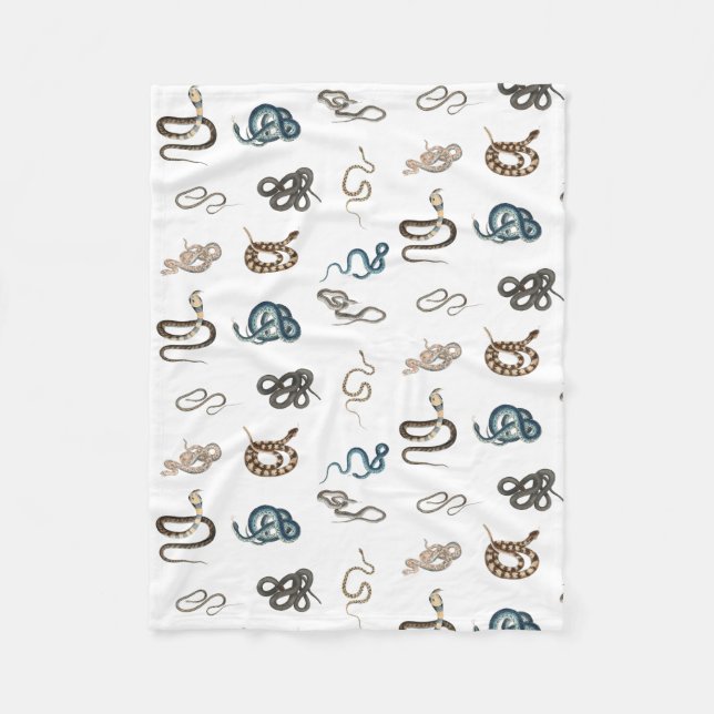 Farbige Schlangen Reptilienmuster Fleecedecke (Vorderseite)