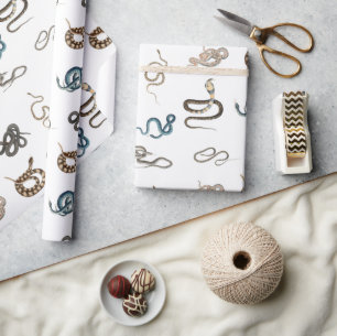 Farbige Schlangen Reptilienmuster Geschenkpapier