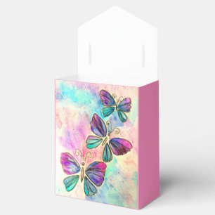 Farbige Schmetterlinge fliegen - Frühling - Wasse Geschenkschachtel