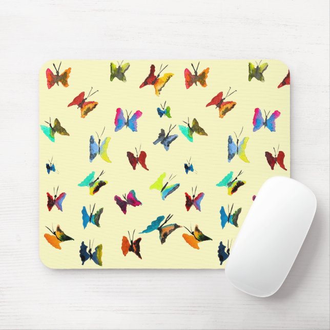 Farbige Schmetterlinge Mousepad (Mit Mouse)