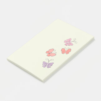 Farbige Schmetterlinge Postit-Hinweise Post-it Klebezettel