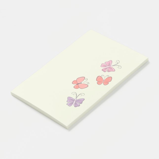 Farbige Schmetterlinge Postit-Hinweise Post-it Klebezettel (angewinkelt)