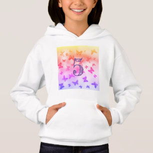 Farbige Schmetterlinge Regenbogen 5. Geburtstag Mä Hoodie