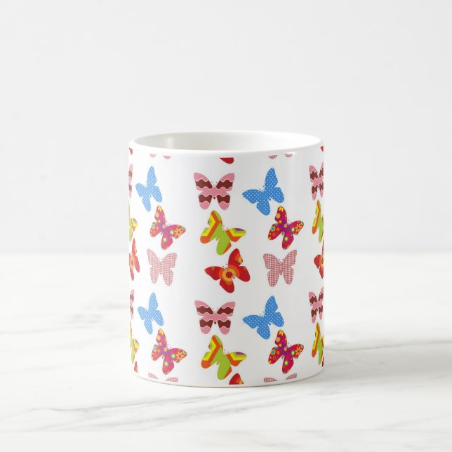 Farbige Schmetterlinge Tasse (Mittel)