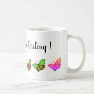 Farbige Schmetterlinge Text-Tasse Kaffeetasse