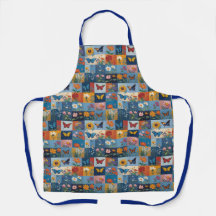 Farbige Schmetterlinge und Wildblumen Patchwork