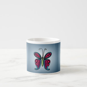 Farbige Schmetterlingsillustration Espressotasse