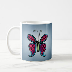 Farbige Schmetterlingsillustration Kaffeetasse