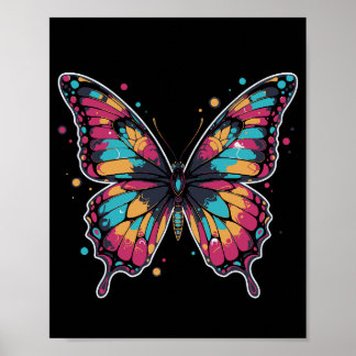 Farbige Schmetterlingsillustration Poster