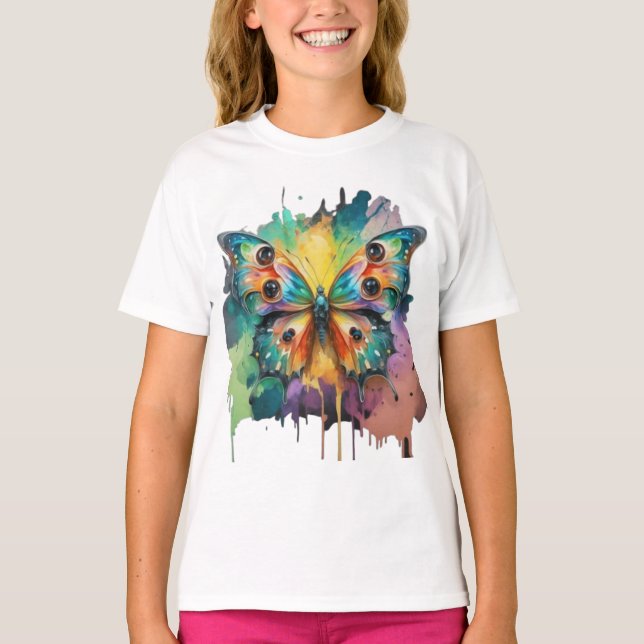 Farbige Schmetterlingskonstruktion T-Shirt (Vorderseite)