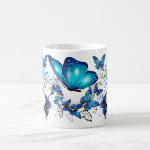 Farbige Schmetterlingskunst mit lebendigen Flügeln Kaffeetasse