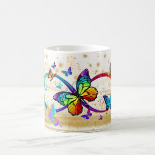 Farbige Schmetterlingskunst mit lebendigen Flügeln Kaffeetasse