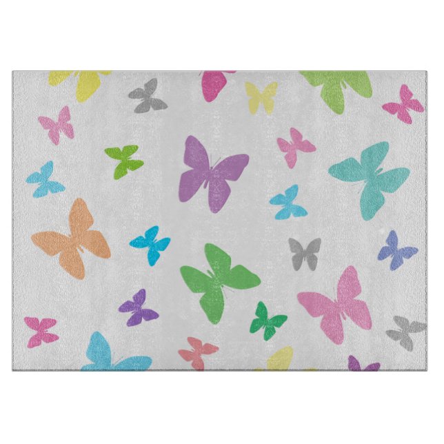 Farbige Schmetterlingskunst Schneidebrett (Vorderseite)