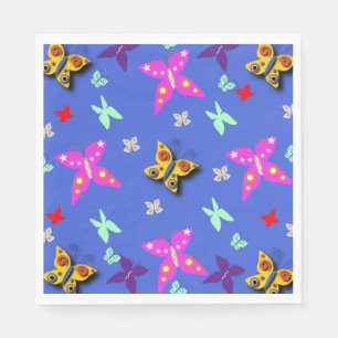 Farbige Schmetterlingspapier-Teller Serviette