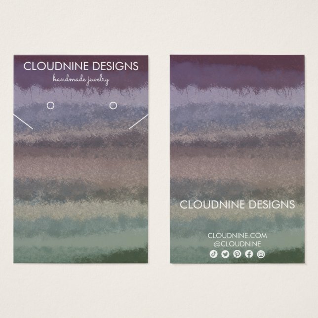 Farbige Schmuckkarte für die Ohrring-Kette (Vorne & Hinten)