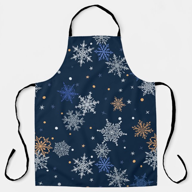 Farbige Schneeflocken  Schürze (Vorderseite)